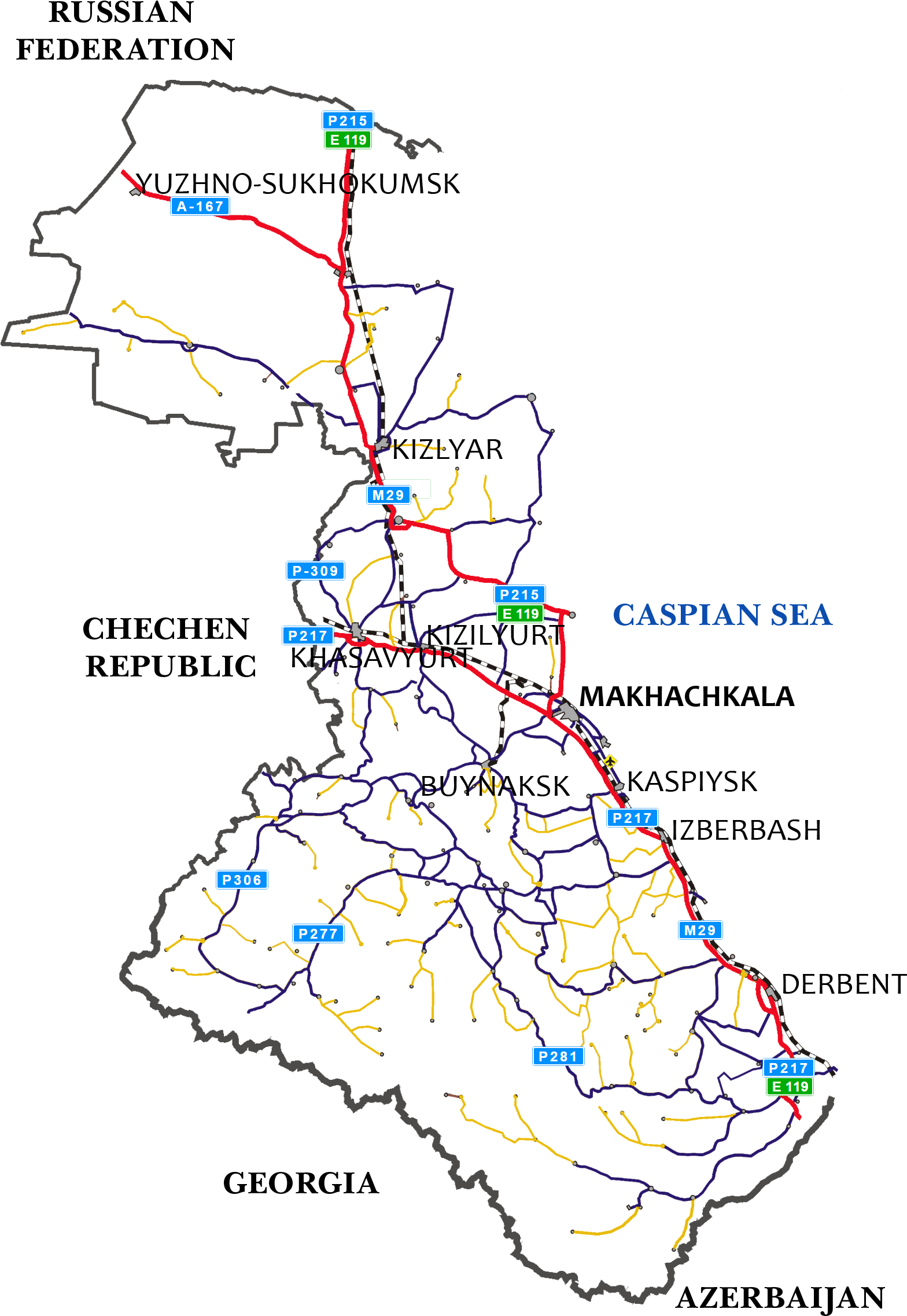 Road Map Of Dagestan - Dagestan Road Map (1588x2320), Png Download