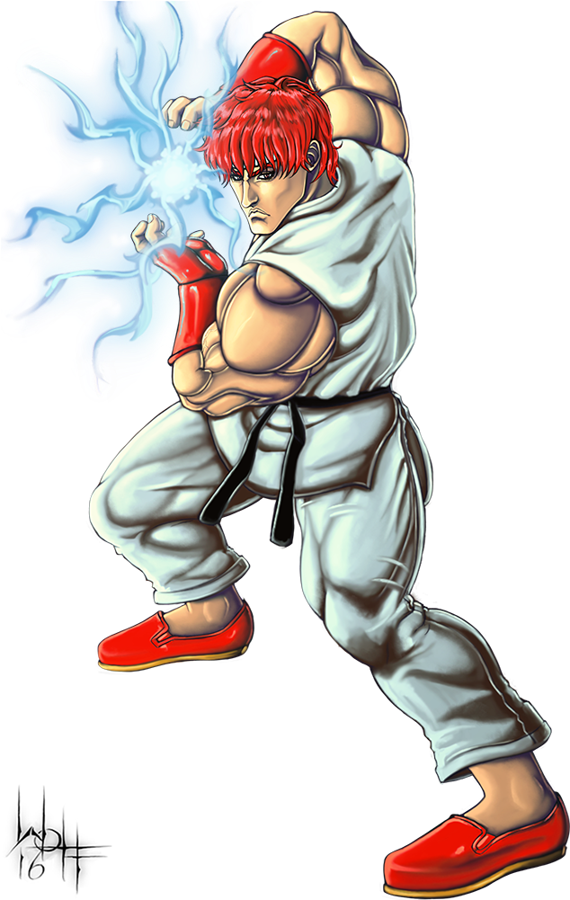 Png Ryu Drawing Hadouken - Ryu Street Fighter 1987 (647x1000), Png Download