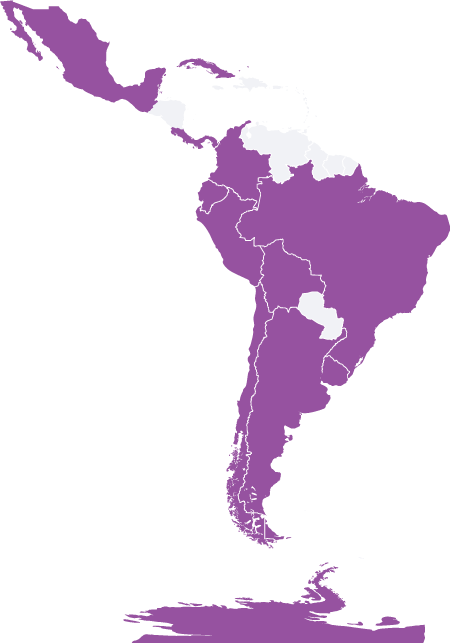 Central South America - Map Of Religion In Latin America (450x643), Png Download