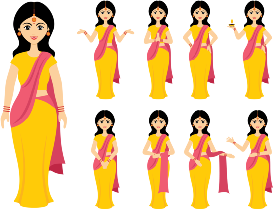Indian Women Vector - Indian Women Vector Png (700x490), Png Download