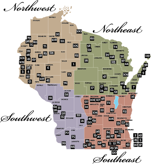 Download Rustic Roads Regional Map Wisconsin Road Construction Map