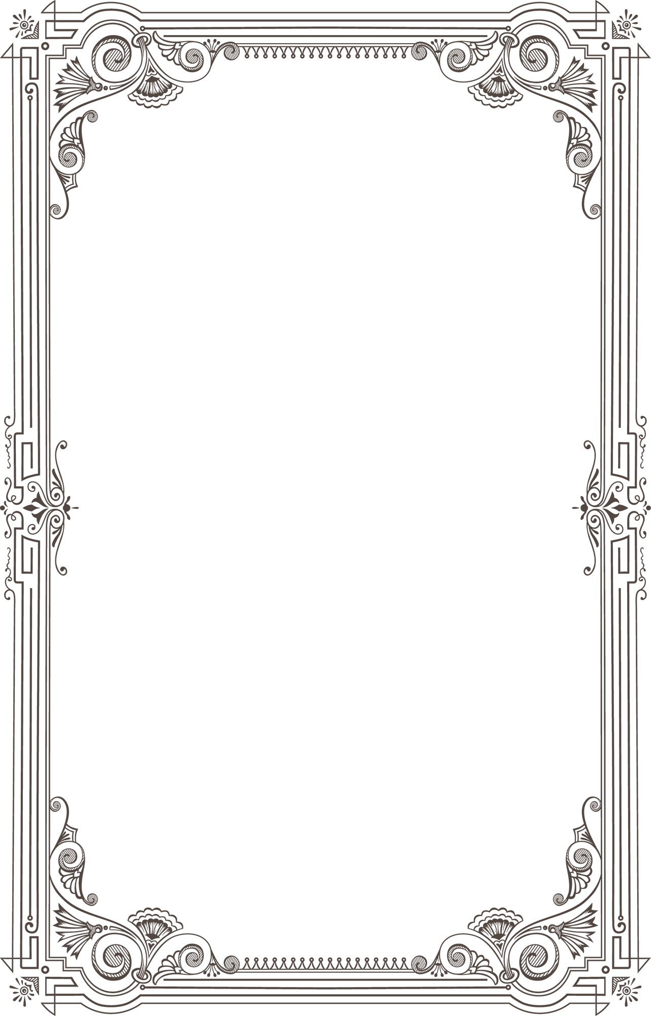 Retro Decorative Frame - Wedding Invitation (1282x2000), Png Download