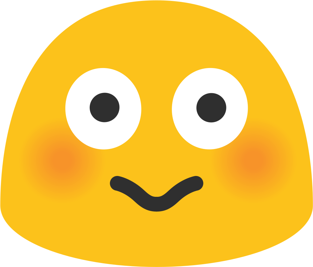 Emoji U1f633 Svg Wikimedia Commons - Google Emoji Flushed Face (1024x1024), Png Download