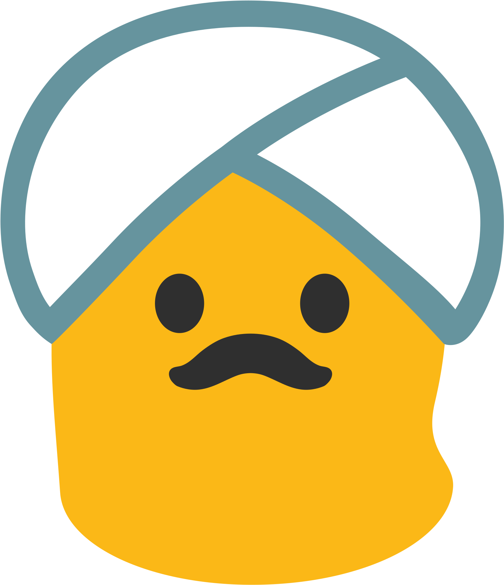 Clipart Black And White File Noto Emoji F Wikimedia - Android Turban Emoji (1000x1000), Png Download