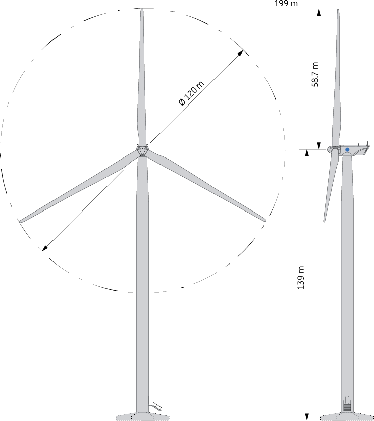 About The - Ge Wind Turbine Dimensions (741x834), Png Download