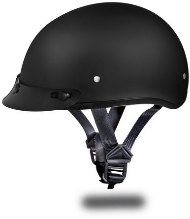D - O - T - Daytona Skull Cap- Dull Black - Half Shell Helmets For Kids (500x500), Png Download