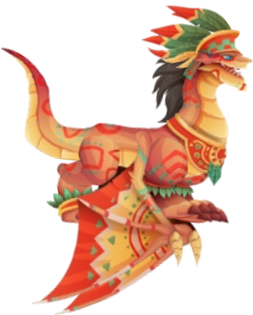 Aztec Warrior Dragon 3c - Portable Network Graphics (362x450), Png Download