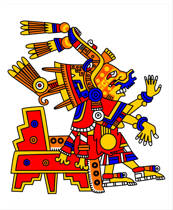 Xochiquetzal V - Aztec Sun God Png (589x714), Png Download