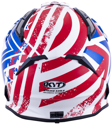 Kyt Strike Eagle Patriot Cross Helmet - White/blue/red (500x500), Png Download