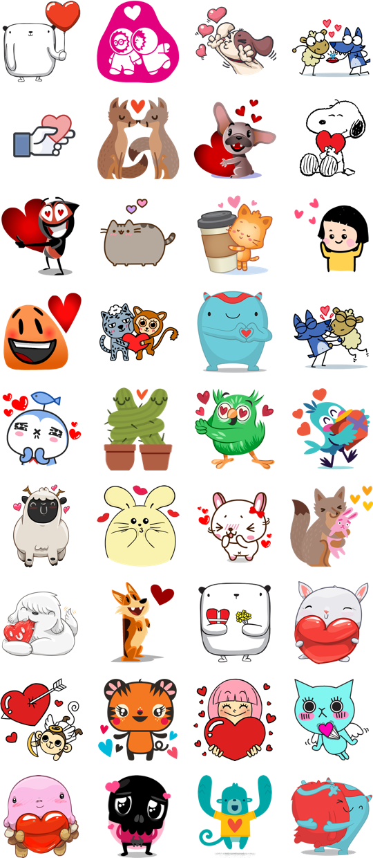 Love Is In The Air Facebook Stickers - Facebook Stickers In Love (540x1240), Png Download