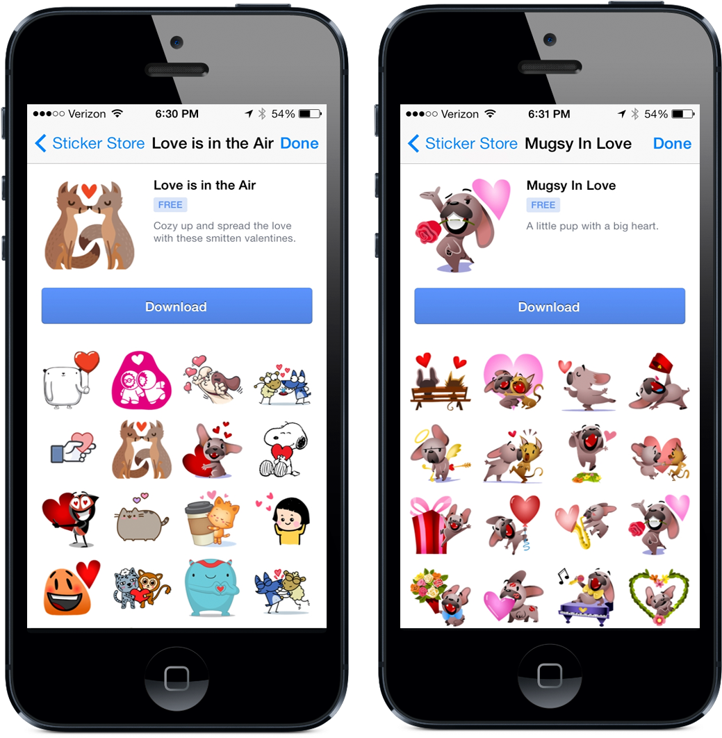 Wersm Love-stickers Facebook - Iphone (1094x1152), Png Download