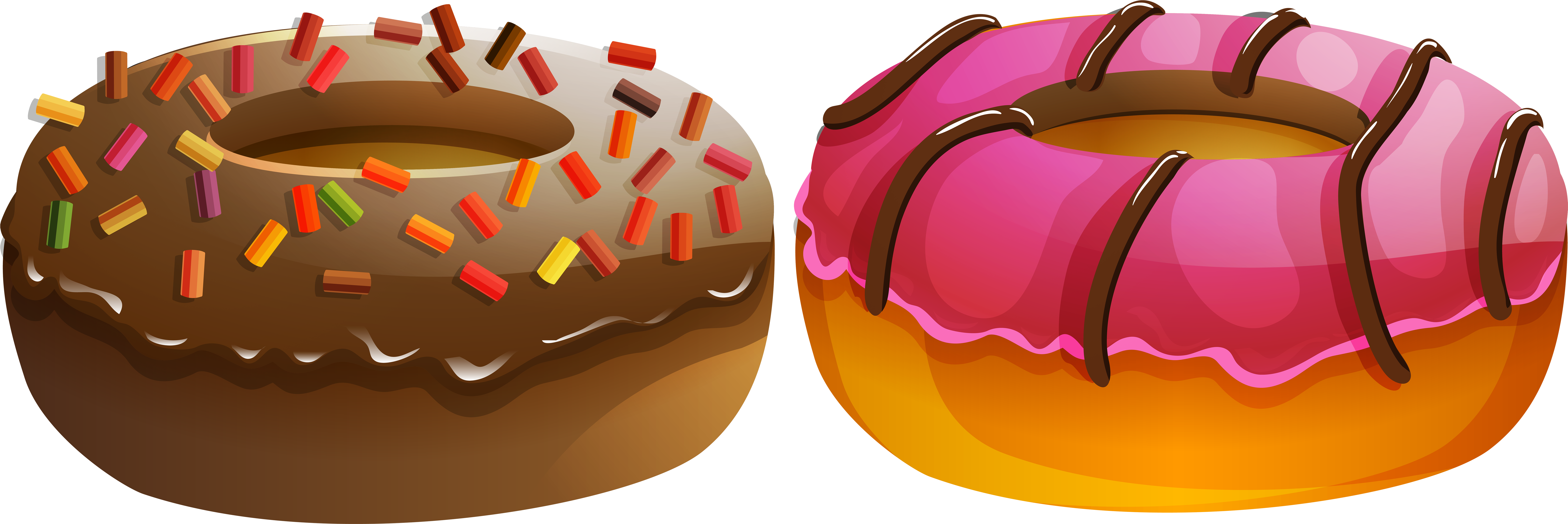 Doughnut Clipart Orange Donut - Dessin Beignet En Png (8000x2673), Png Download