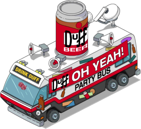 Tapped Out Duff Party Bus - Bus Duff (468x430), Png Download
