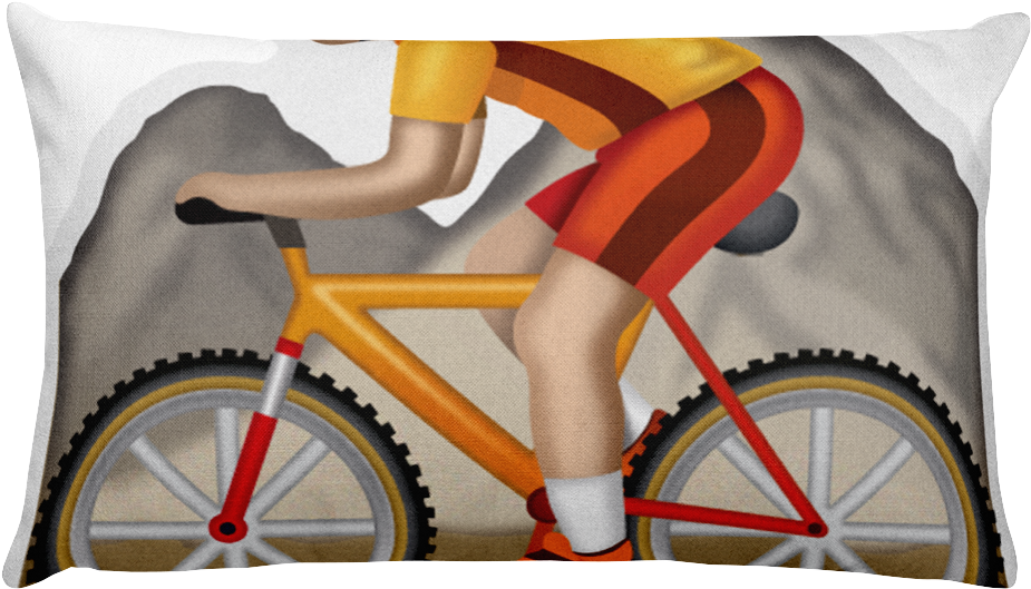 Emoji Bed Pillow - Emoji Vélo (1000x1000), Png Download