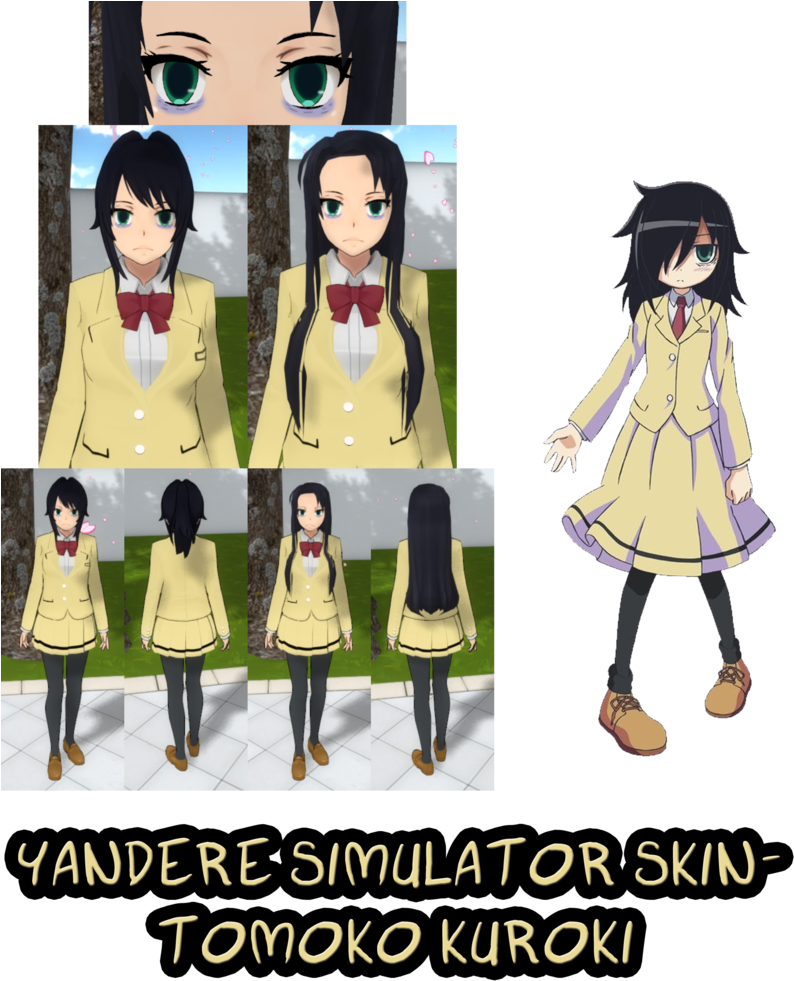 Yandere Simulator Tomoko Kuroki Skin Png Rwby Yandere - Yandere Simulator Skin Danganronpa (796x1003), Png Download
