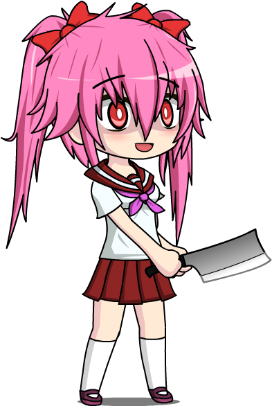 Yandere Kuku - Gacha World Yandere Kuku (407x600), Png Download