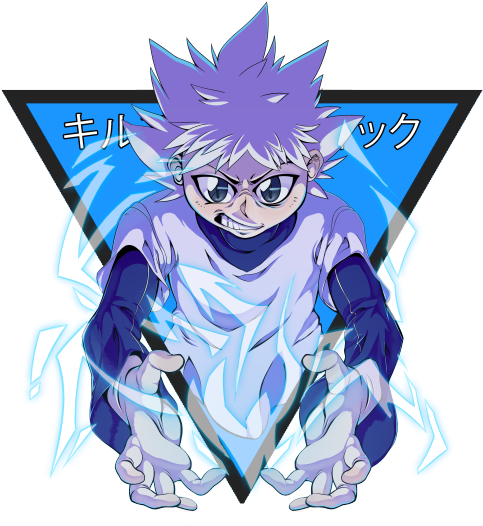 “2 Of 5 Killua From Hunter X Hunter~ ” - Cartoon (500x530), Png Download