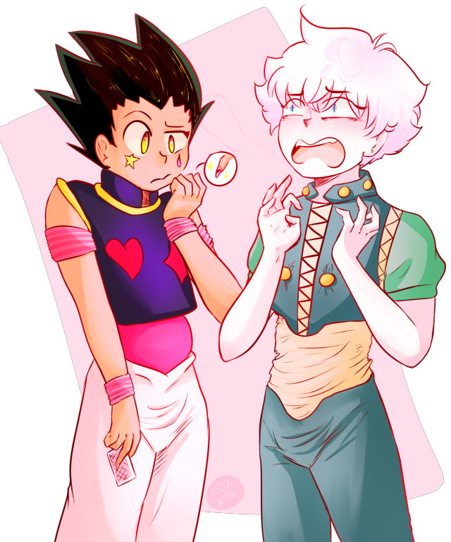 Gon And Killua - Gon And Killua Wearing Hisoka And Illumi Clothes (640x768), Png Download