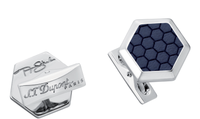 Leather And Palladium Finish Tony Stark Cufflinks - St Dupont Tony Stark (400x400), Png Download