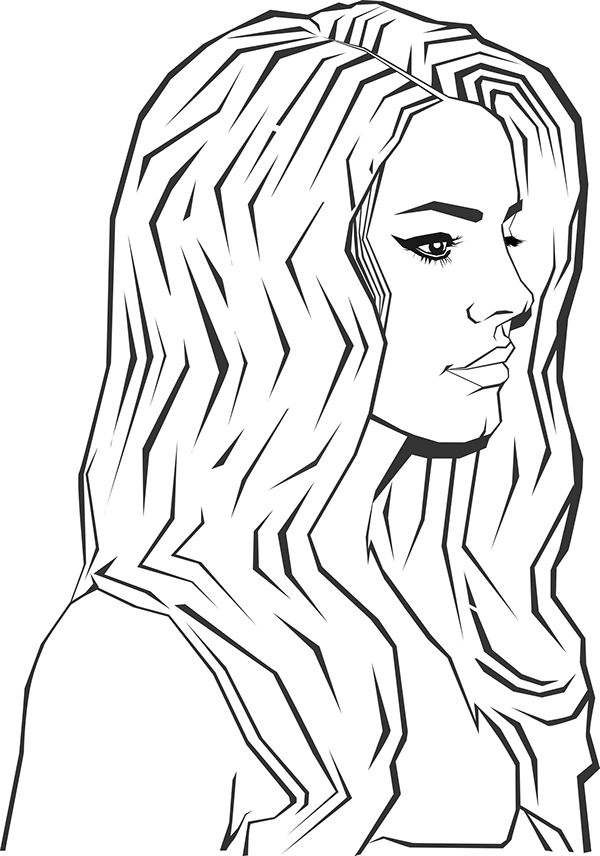 Lana Del Rey Vector Portrait - Lana Del Rey Vector (600x856), Png Download