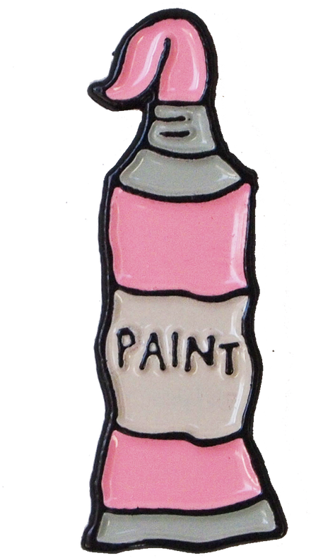 Pink Paint Pin - Lapel Pin (574x1000), Png Download