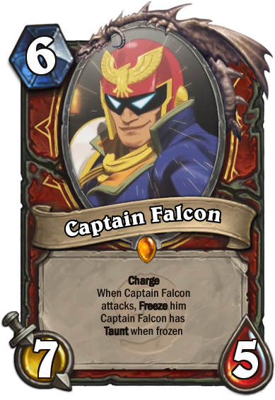 Captain Falcon Runs In And Gets A Swift Knee Of Justice - Hearthstone Old Gods Cards (400x573), Png Download