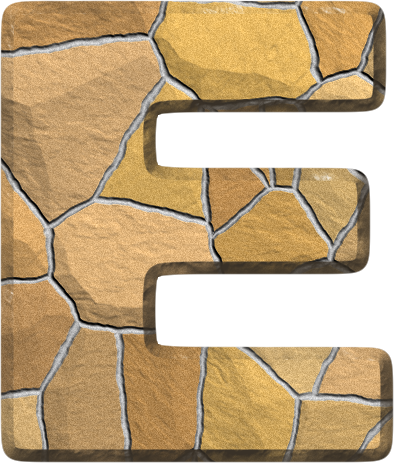 Etc > Presentations Etc Home > Alphabets > Themed Letters - Letter E Stone Wall (394x463), Png Download