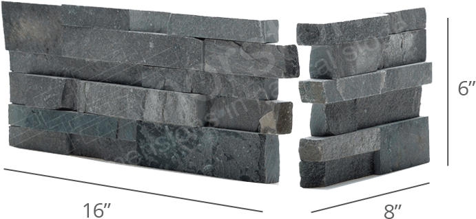 Charcoal Ledgestone Corner Panel - Stonepanel (738x454), Png Download