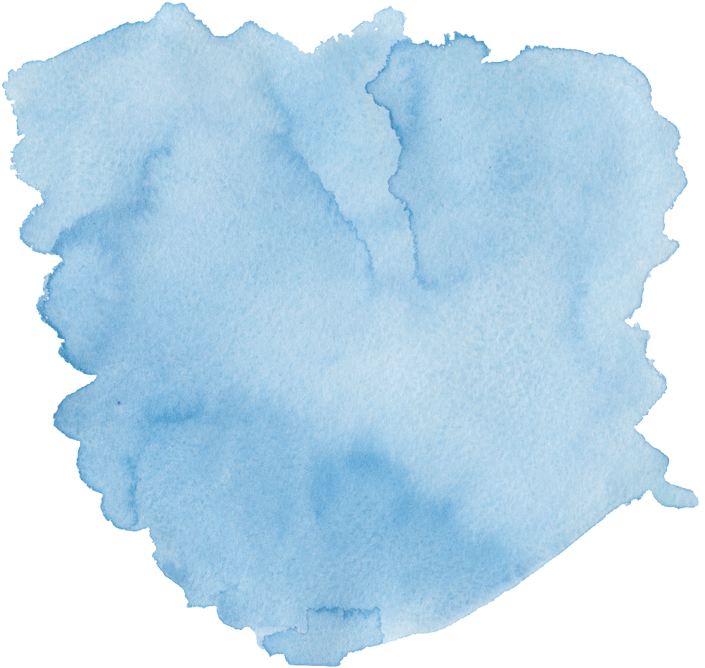 Blue Hand Painted Cartoon Watercolor Material - Watercolor Painting (1024x1024), Png Download