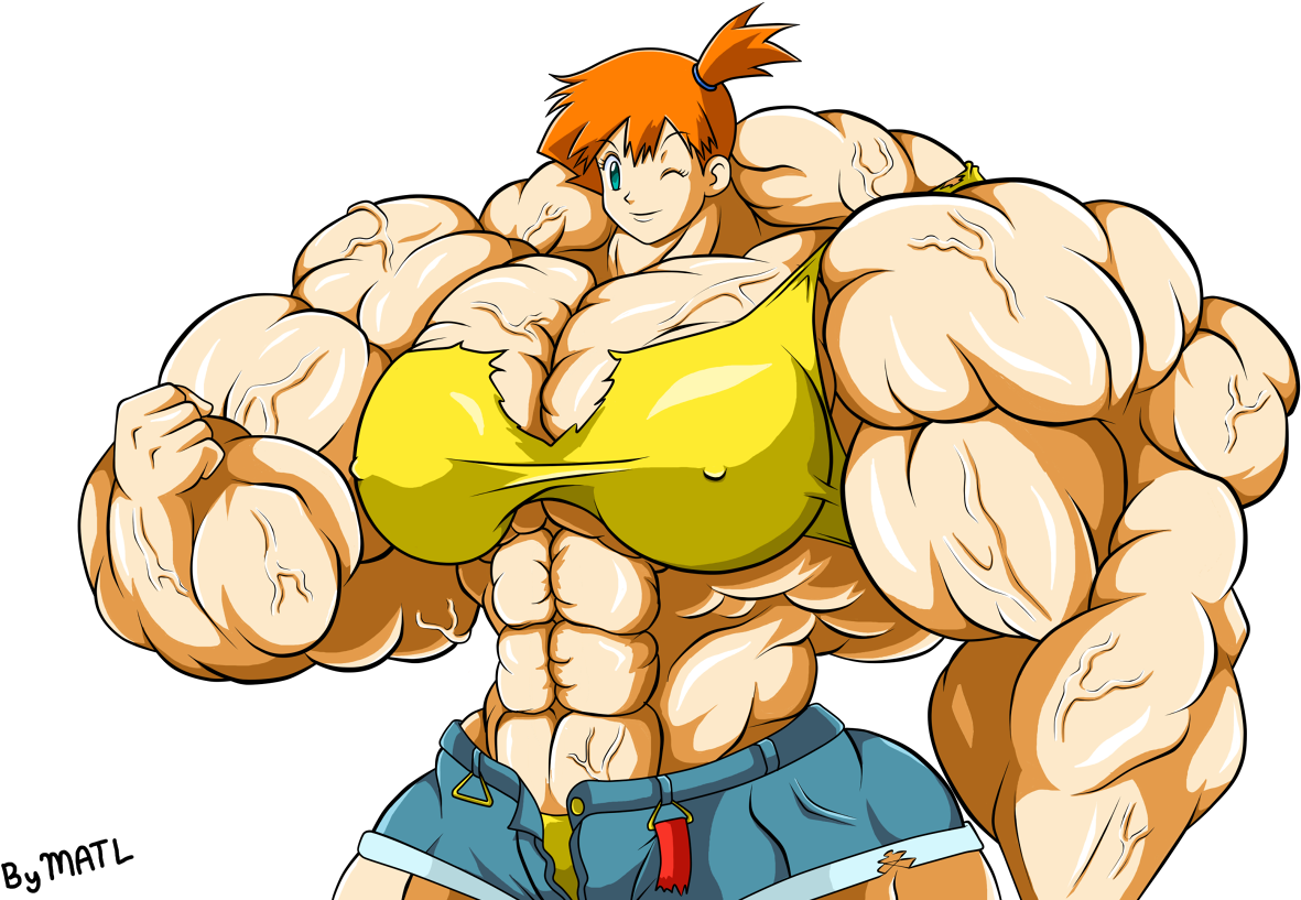 Huge Misty - Pokemon Misty Muscle (1250x921), Png Download
