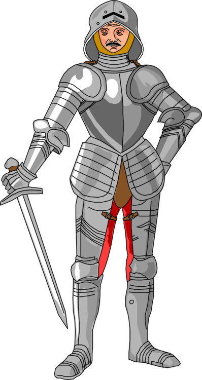 Knight Middle Ages Plate Armour Computer Icons - Medieval Knight Clipart (398x750), Png Download