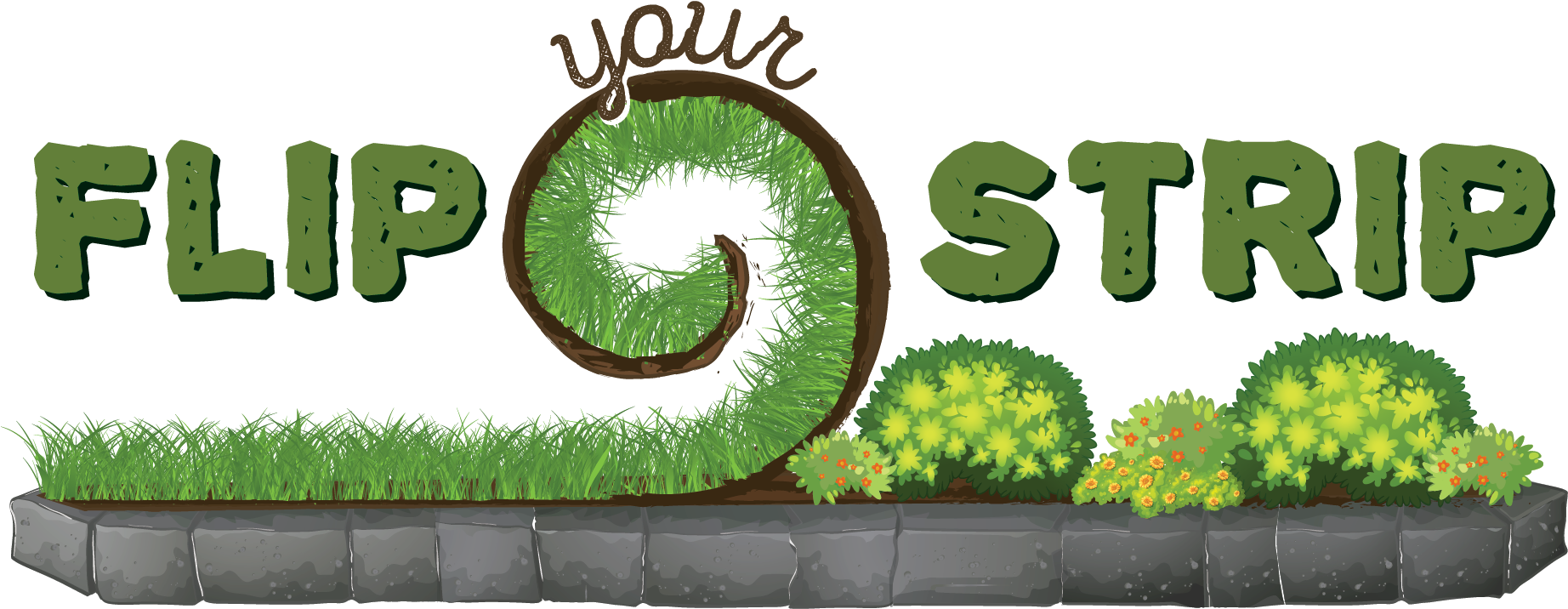 Flipyourstrip Logo Png Increase Your Curb Appeal - Utah Parking Strip Ideas (2100x881), Png Download