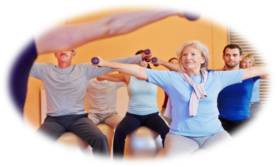 Oval Senior Exercise - Gym (1063x640), Png Download