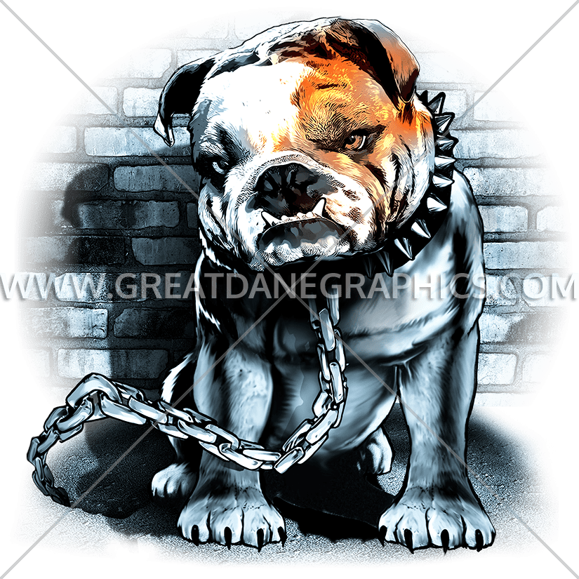 Yard Dog Mens Printed T-shirt Bull Dog Chain Animal (825x825), Png Download