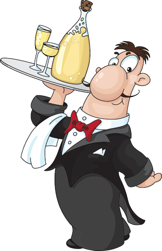 Graphic Royalty Free Cook And Waiter Views Album Recipe - Waiter Funny (323x500), Png Download