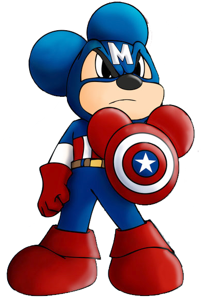 Mickey Mouse Capitan America (394x608), Png Download