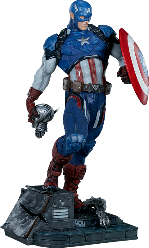 Captain America Premium Format™ Figure - Captain America Statue Png (480x798), Png Download
