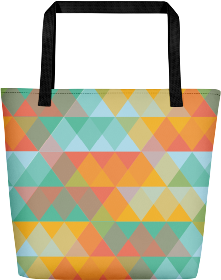 Multi Colored Abstract Triangle Geometric Pattern Beach - Bag (600x600), Png Download