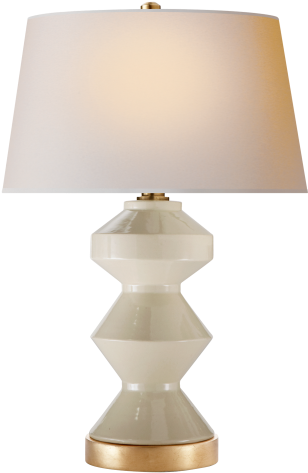 Weller Zig-zag Table Lamp In Coconut With Natural Paper - Visual Comfort Cha 8666ico-np E. F. Chapman Modern (480x480), Png Download