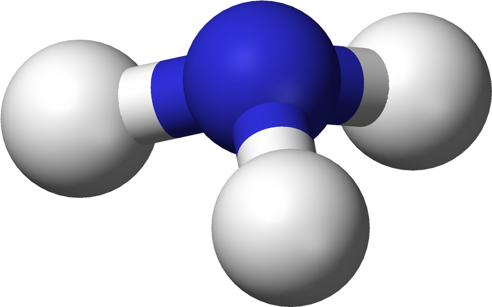 Ammonia 3d Balls - Hidroxido De Bario Molecula (1100x724), Png Download