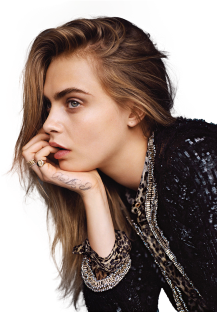 Cara Delevingne And Model Image - Cara Delevingne Png (500x632), Png Download