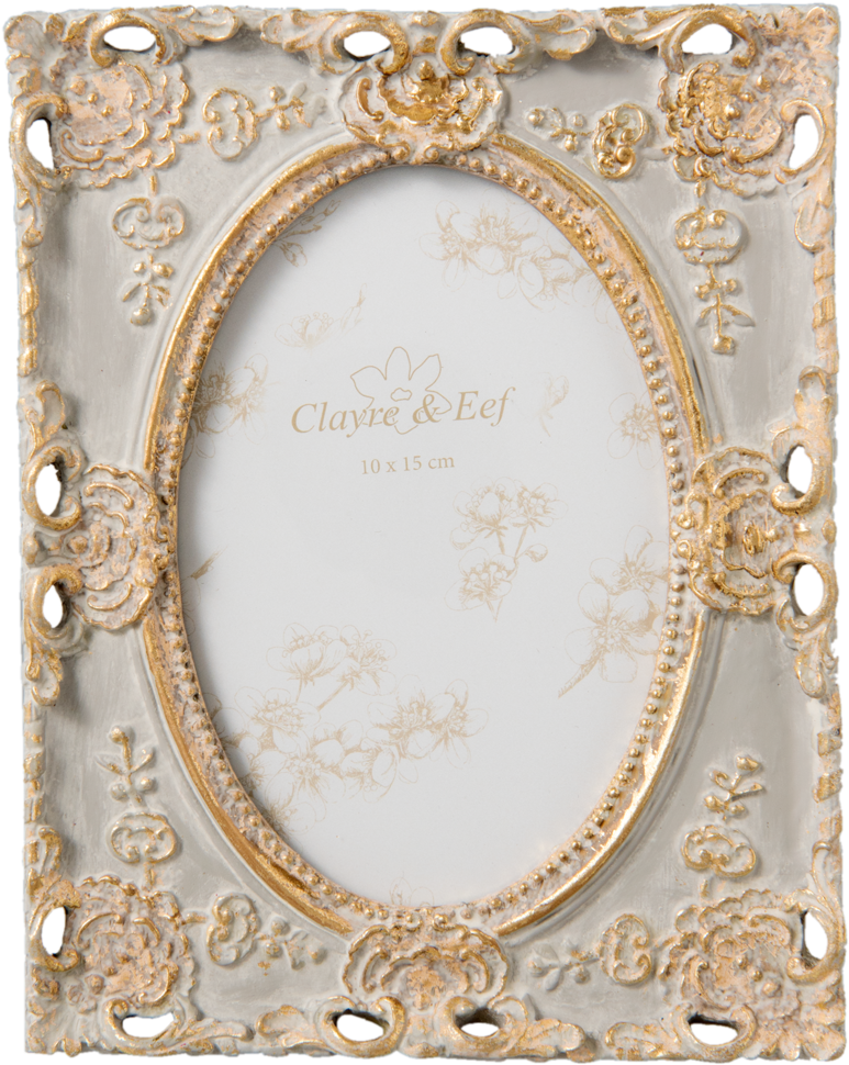 Gold/grey Ornate Frame - Clayre & Eef Fotolijst 15x2x20 Cm / (10x15 Cm) (1024x1024), Png Download