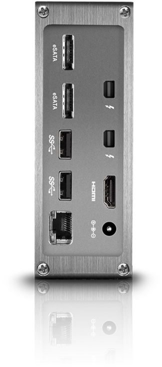 Caldigit Thunderbolt Station 2 Rear Ports - Caldigit Thunderbolt Station 2 - Dock (970x993), Png Download