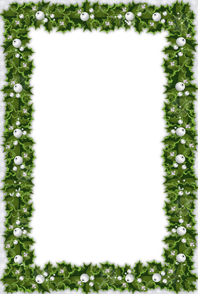 Christmas Photo Frame With Mistletoe - Weihnachtskarte - Grafton Straße, Dublin Karte (405x600), Png Download