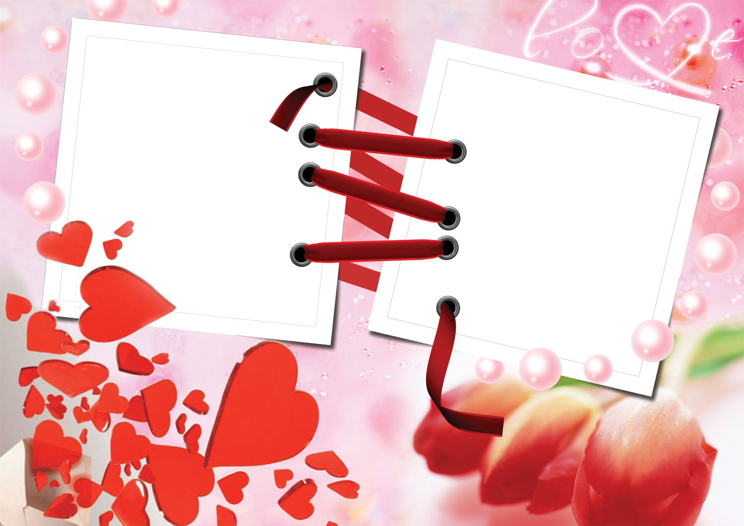 Love Frame Photoshop - Collage Para Fotos De Amor (1500x1060), Png Download