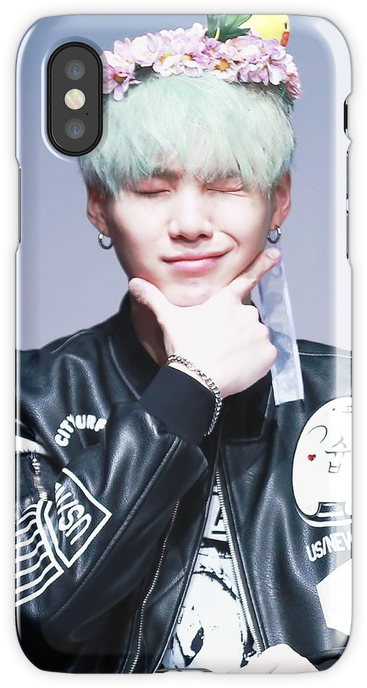 Min Yoongi ~ Bts Suga Iphone X Snap Case - Suga With A Headband (750x1000), Png Download