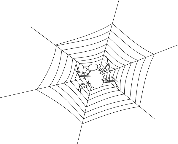 Spider On Web Clipart Source (600x488), Png Download