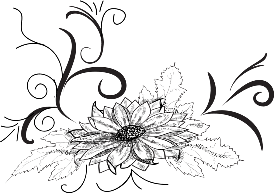 Image Black And White Stock By Roula On Deviantart - Corner Flower White Transparent (900x739), Png Download