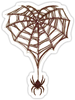White Spider Web Png Spider Web Heart - Gothic Spider Web (375x360), Png Download