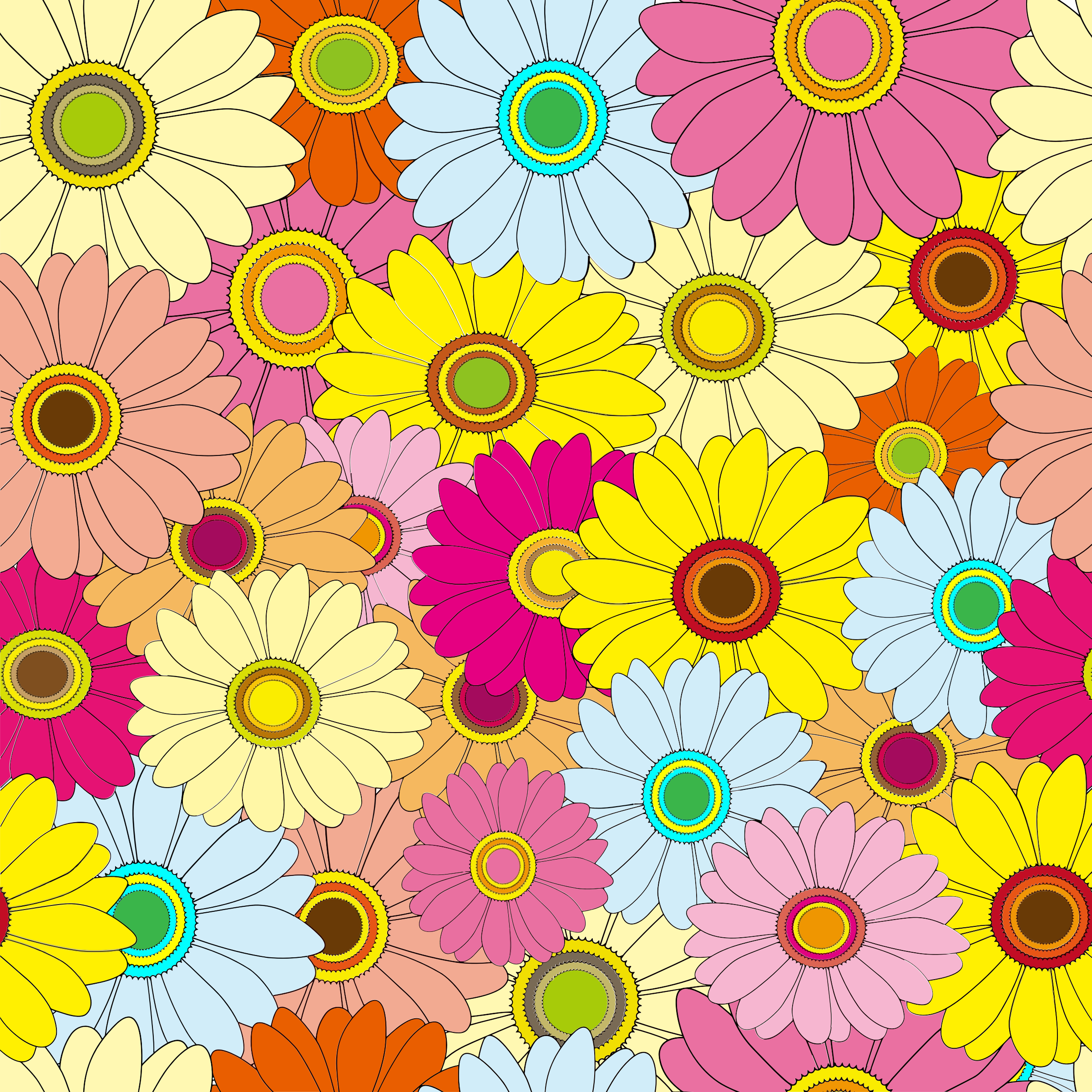 This Free Icons Png Design Of Bright Multicolored Floral (2400x2400), Png Download